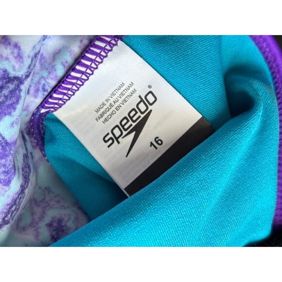Speedo Girls Racerback Tankini Top Purple Size 16 New with tag - Picture 7 of 9